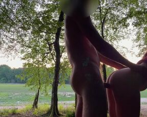 Risky Outdoor Fuck almost get caught again