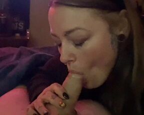 Sucks me off till I cum in her slutty mouth