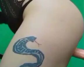 Slut Bounces In Chair Ontop of Dildo