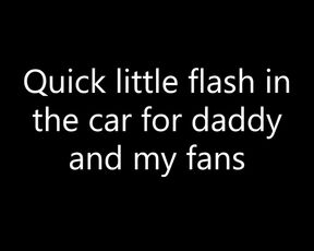 BBW pussy flash in the car