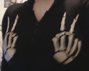 Natural 40DDD Skeleton Onesie Tit Tease