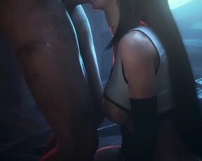Dirty Tifa and Cloud Have Some Fun by Getting His Cock Deepthroated